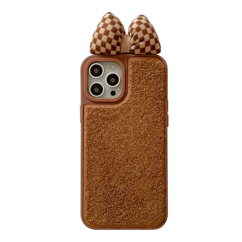 Cute Lattice Bow Silicone Phone Case