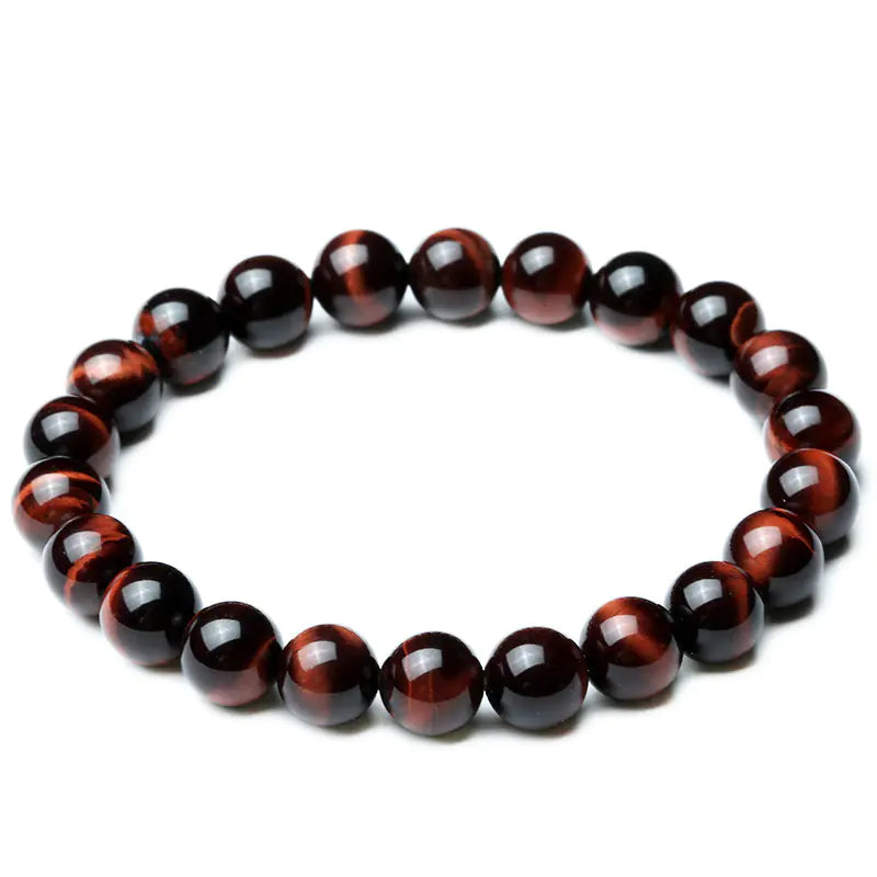 Natural 8mm Tiger Eye Stone Bracelet for Yoga Energy