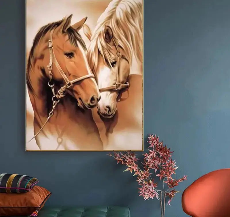 5D Couple Horse DIY Round Diamond Painting Kit