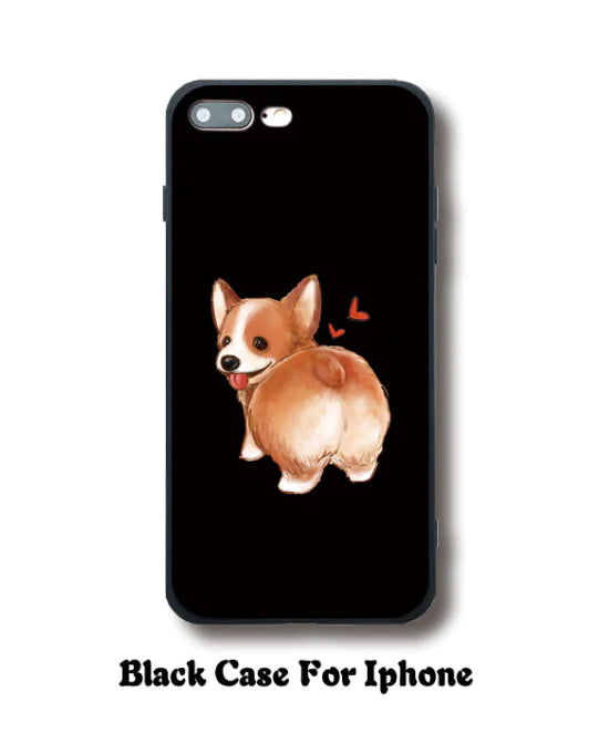 Cute Corgi Dog Silicone Phone Case for Couples