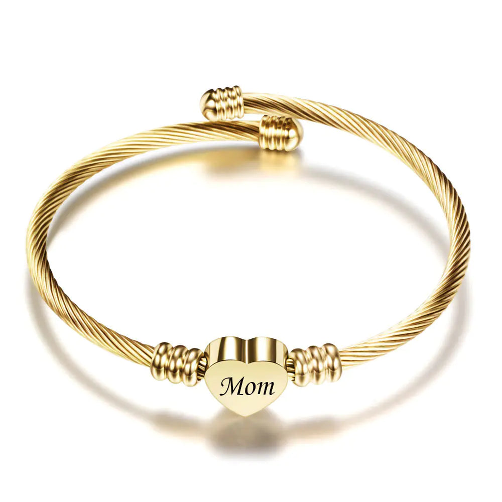 Stainless Steel Braided Mother’s Day Bracelets for Mom