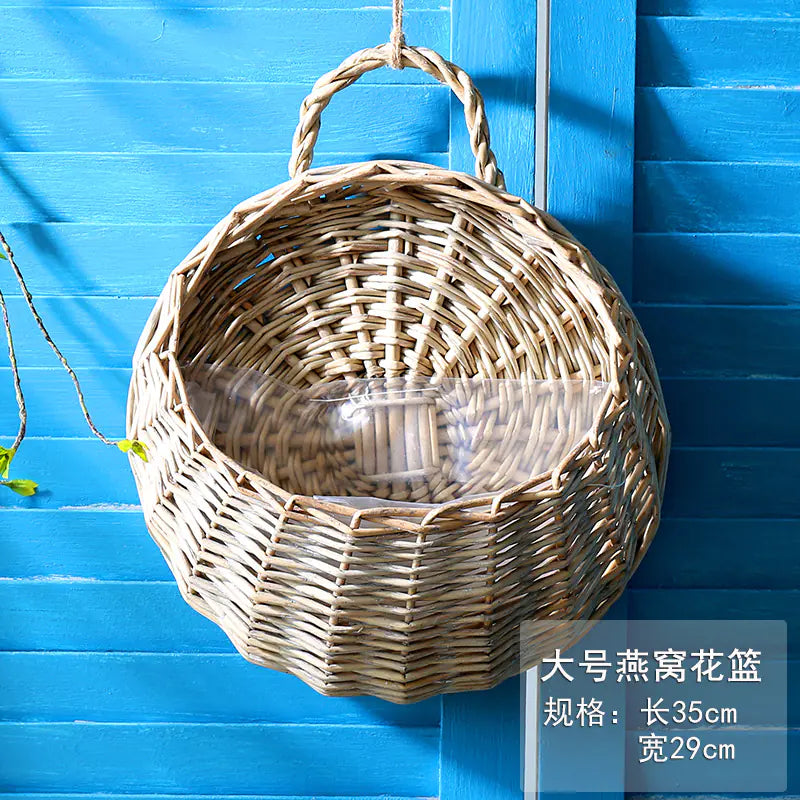 Woven Wall Hanging Basket for Flowers and Plants