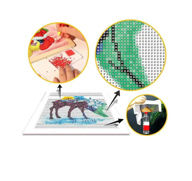 5D Couple Horse DIY Round Diamond Painting Kit