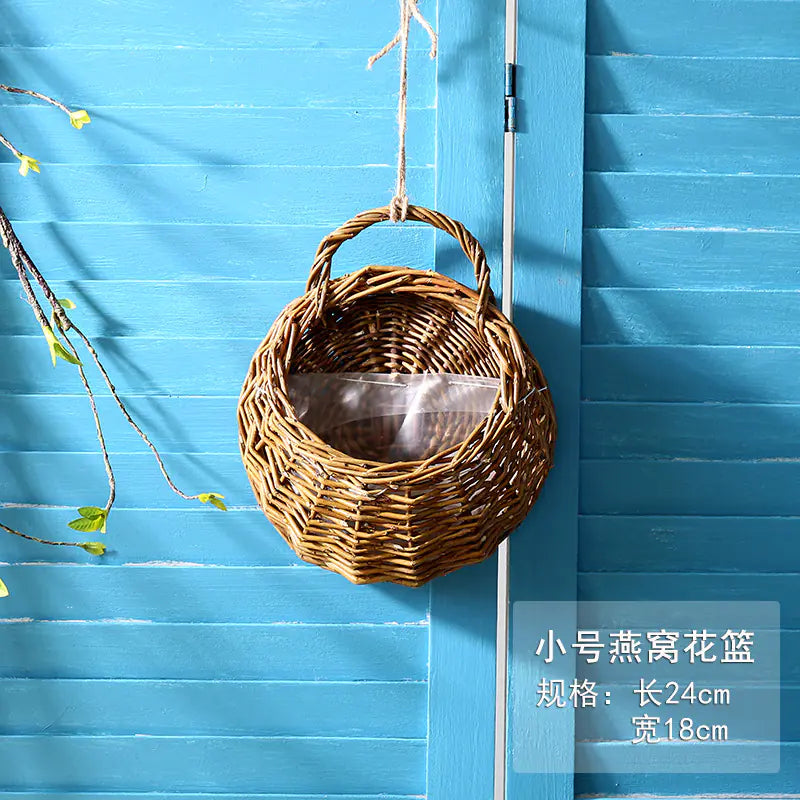 Woven Wall Hanging Basket for Flowers and Plants