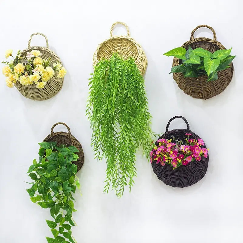 Woven Wall Hanging Basket for Flowers and Plants