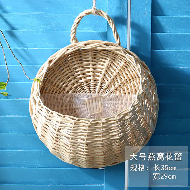 Woven Wall Hanging Basket for Flowers and Plants