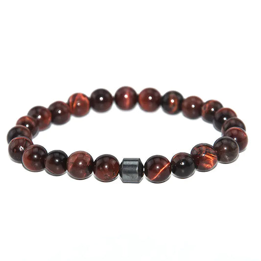8MM Tiger Eye Stone Bead Bracelet for Men