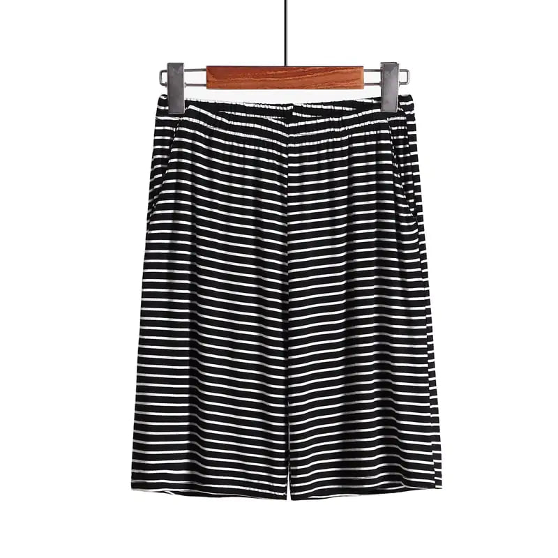 Plus Size Striped Loose Fitting Loungewear Shorts