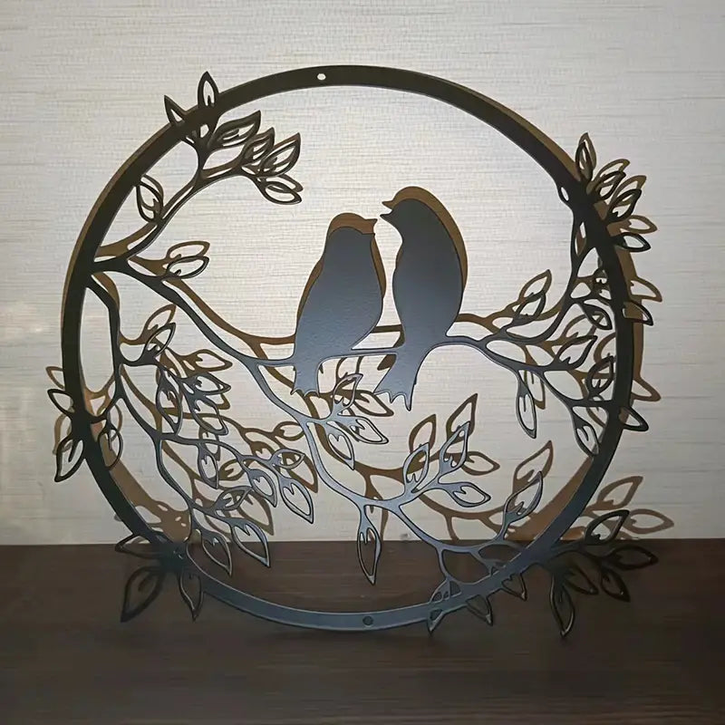 Metal Wall Art Decor - Bird on Tree Branch (1pc)
