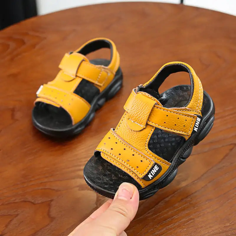 Children's Leather Beach Sandals - Breathable & Comfortable