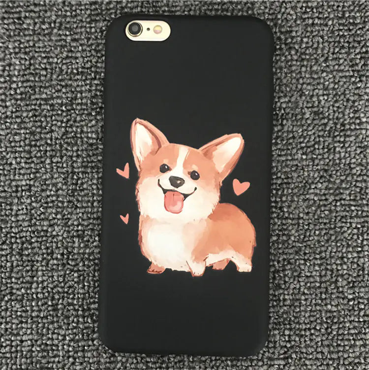 Cute Corgi Dog Silicone Phone Case for Couples
