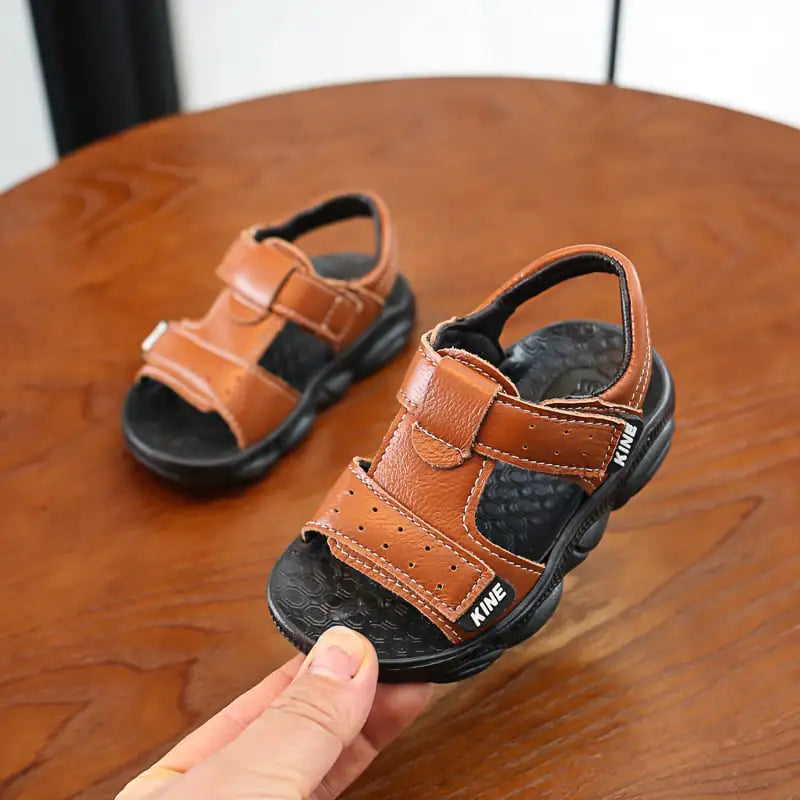 Children's Leather Beach Sandals - Breathable & Comfortable