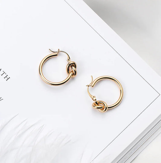 Knotted Circle Hoop Earrings - Stylish Ear Accessories