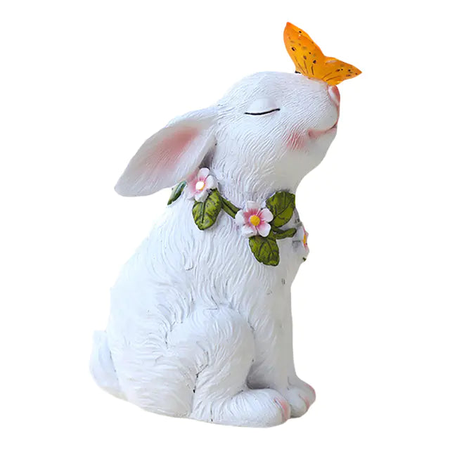 Solar Powered Rabbit Shaped Butterfly Garden Ornament