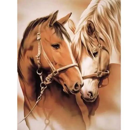 5D Couple Horse DIY Round Diamond Painting Kit