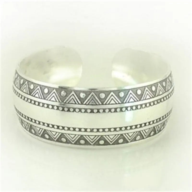 Vintage Miao Silver Carved Bracelet for Women