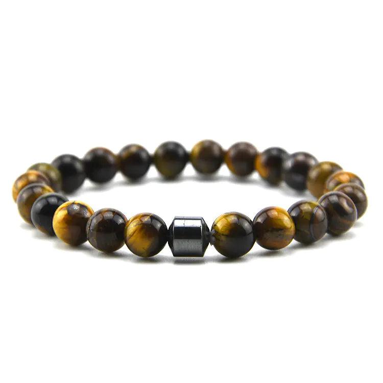 8MM Tiger Eye Stone Bead Bracelet for Men