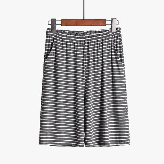 Plus Size Striped Loose Fitting Loungewear Shorts