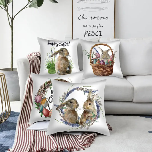 Easter Animal Pillowcase for Home Decor, 18x18 inches