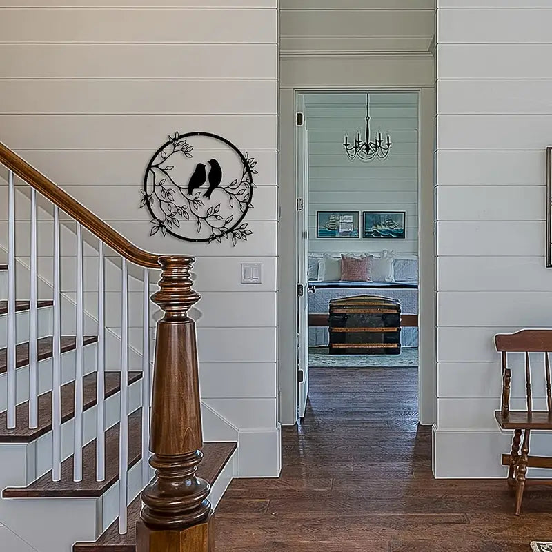 Metal Wall Art Decor - Bird on Tree Branch (1pc)