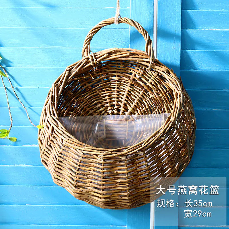Woven Wall Hanging Basket for Flowers and Plants