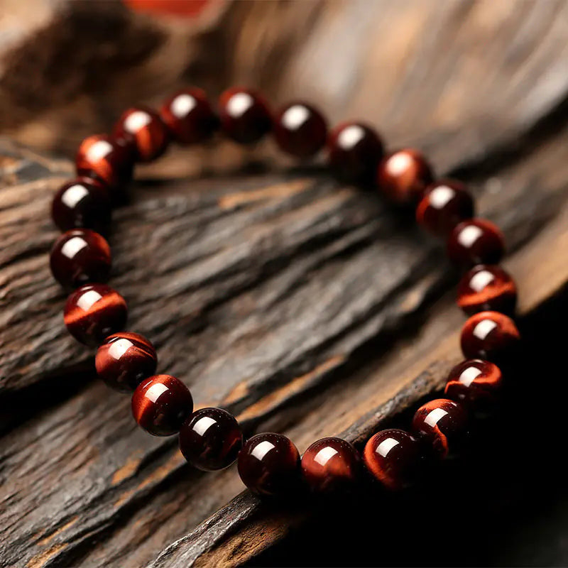 Natural 8mm Tiger Eye Stone Bracelet for Yoga Energy