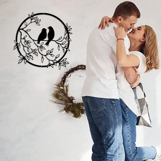 Metal Wall Art Decor - Bird on Tree Branch (1pc)