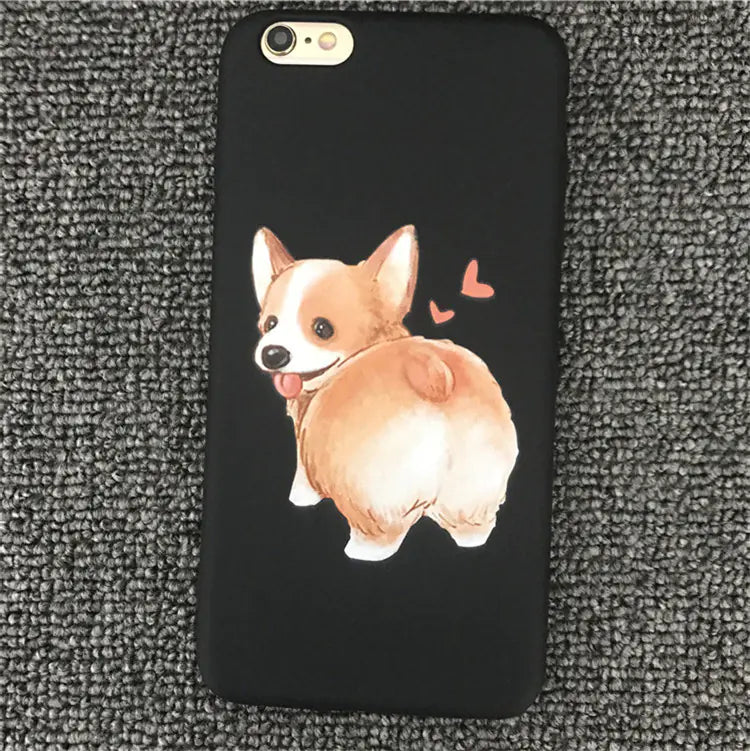 Cute Corgi Dog Silicone Phone Case for Couples