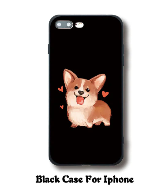 Cute Corgi Dog Silicone Phone Case for Couples