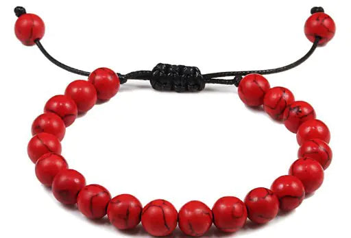 8mm Obsidian Agate Volcanic Rock Beaded Bracelet